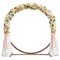 Costway 7.4 FT Round Wedding Arch Wooden Arbor Backdrop Stand with Triangular-Shaped Base
